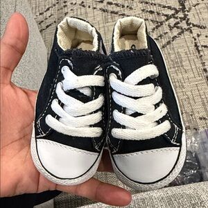 Converse Kids Black and White Canvas Lace-Up Sneakers